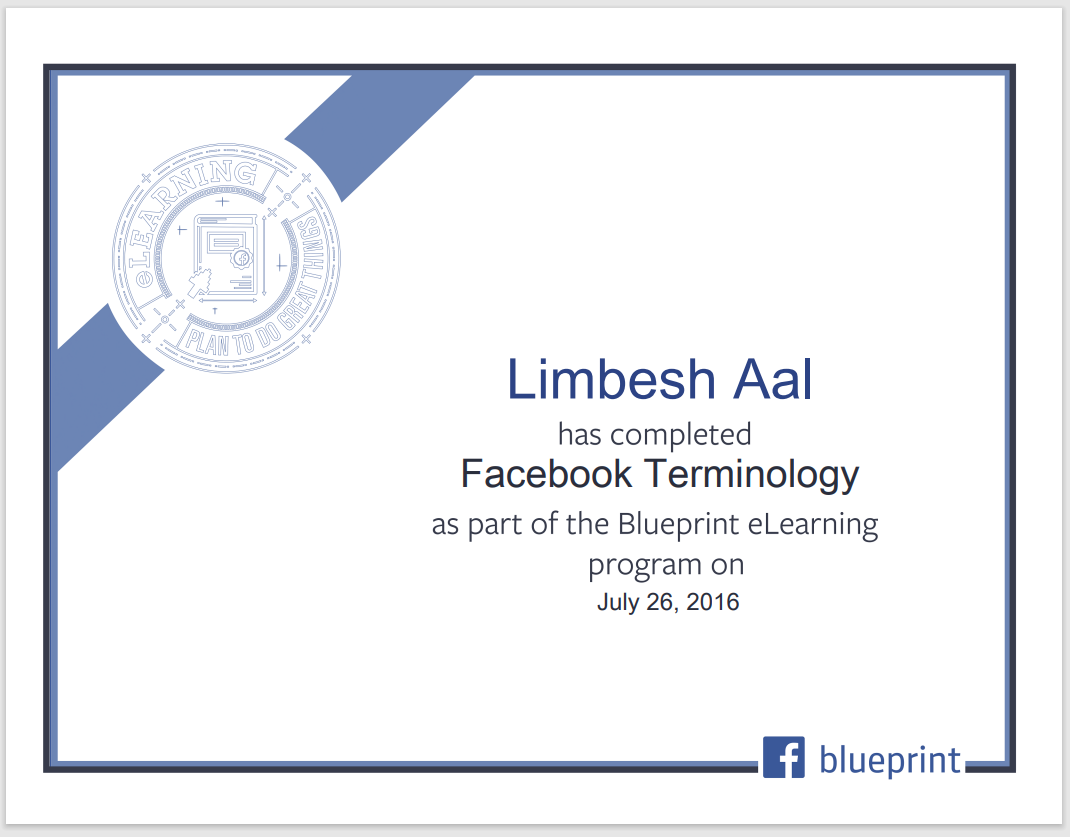 Meta Blueprint certificate — Limbesh Aal